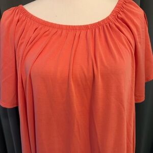 Green Envelope Melon Colored Top with elastic around the top Sz 2X NWT